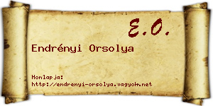 Endrényi Orsolya névjegykártya
